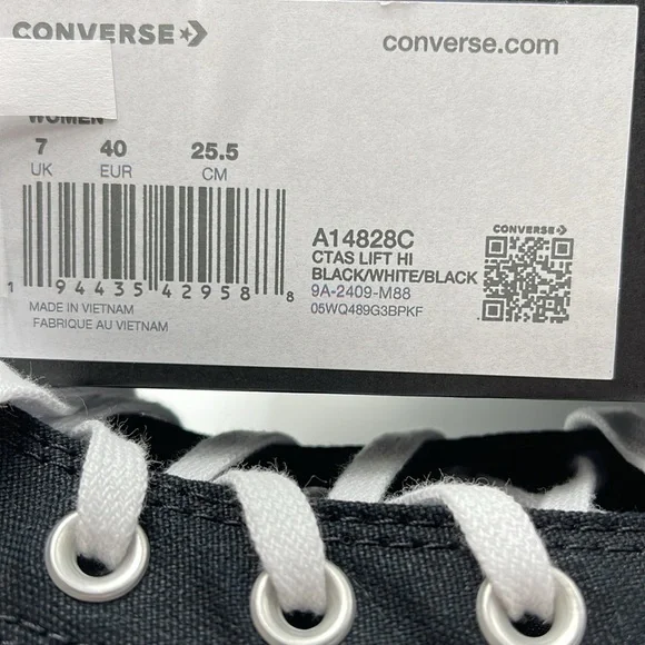 Converse WMNS CTAS LIFT HI
BLACK/WHITE/BLACK А14828C Platforms Sneakers - Picture 16 of 16